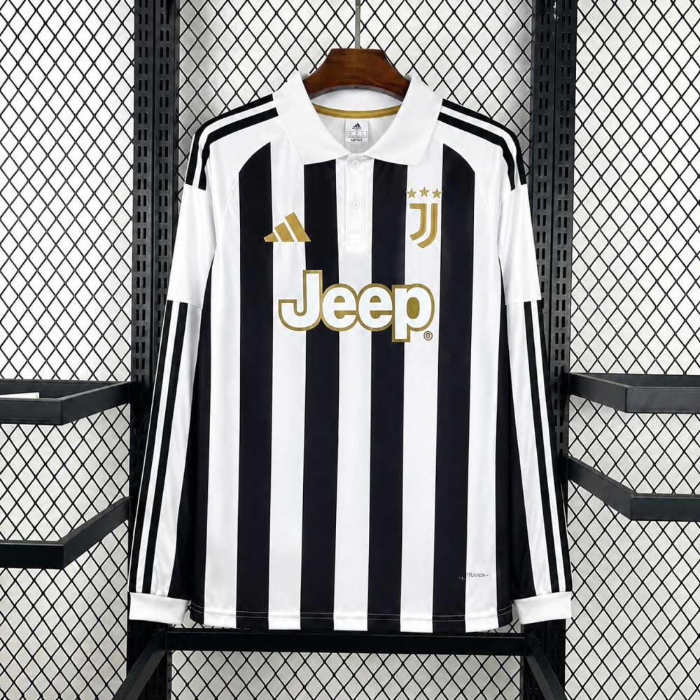 Juventus 2026/27 pánsky domáci dres s dlhým rukávom – čierno-biely
