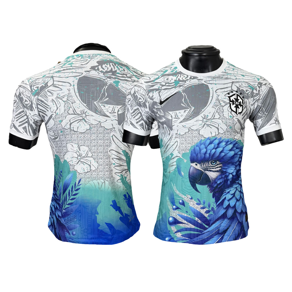 Brazília Fantazijný Dres s Modrou Papagájou