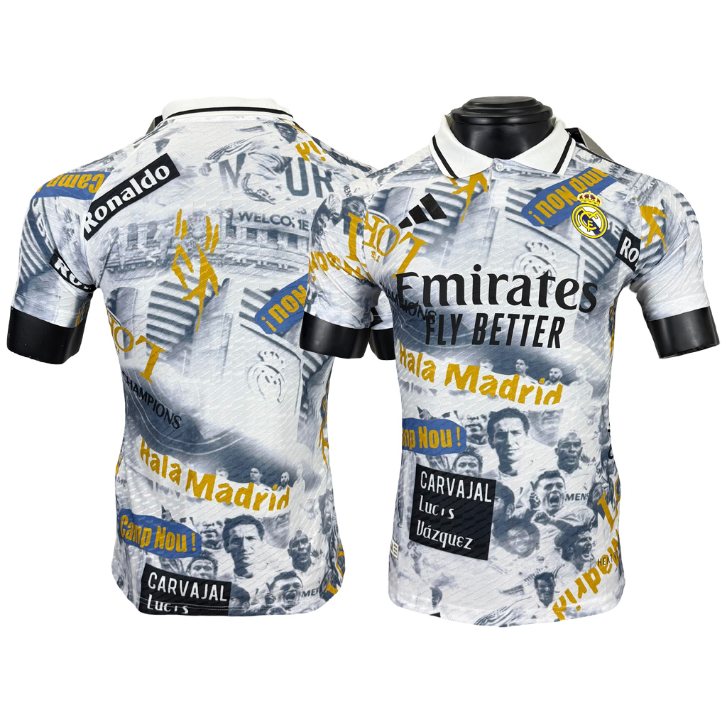 Real Madrid 2025 Vintage Kollážový Dres Hala Madrid Edícia