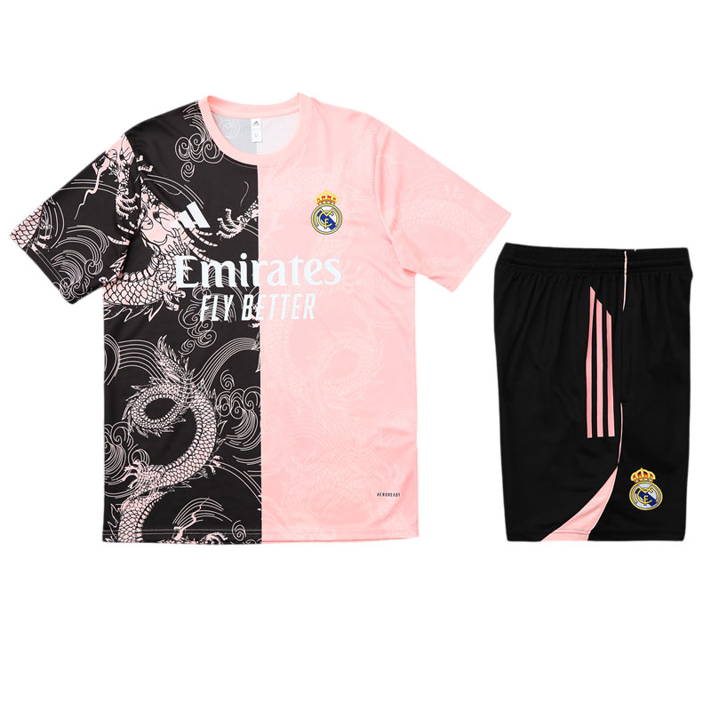 Detský tréningový dres Real Madrid 25/26 ružový a čierny