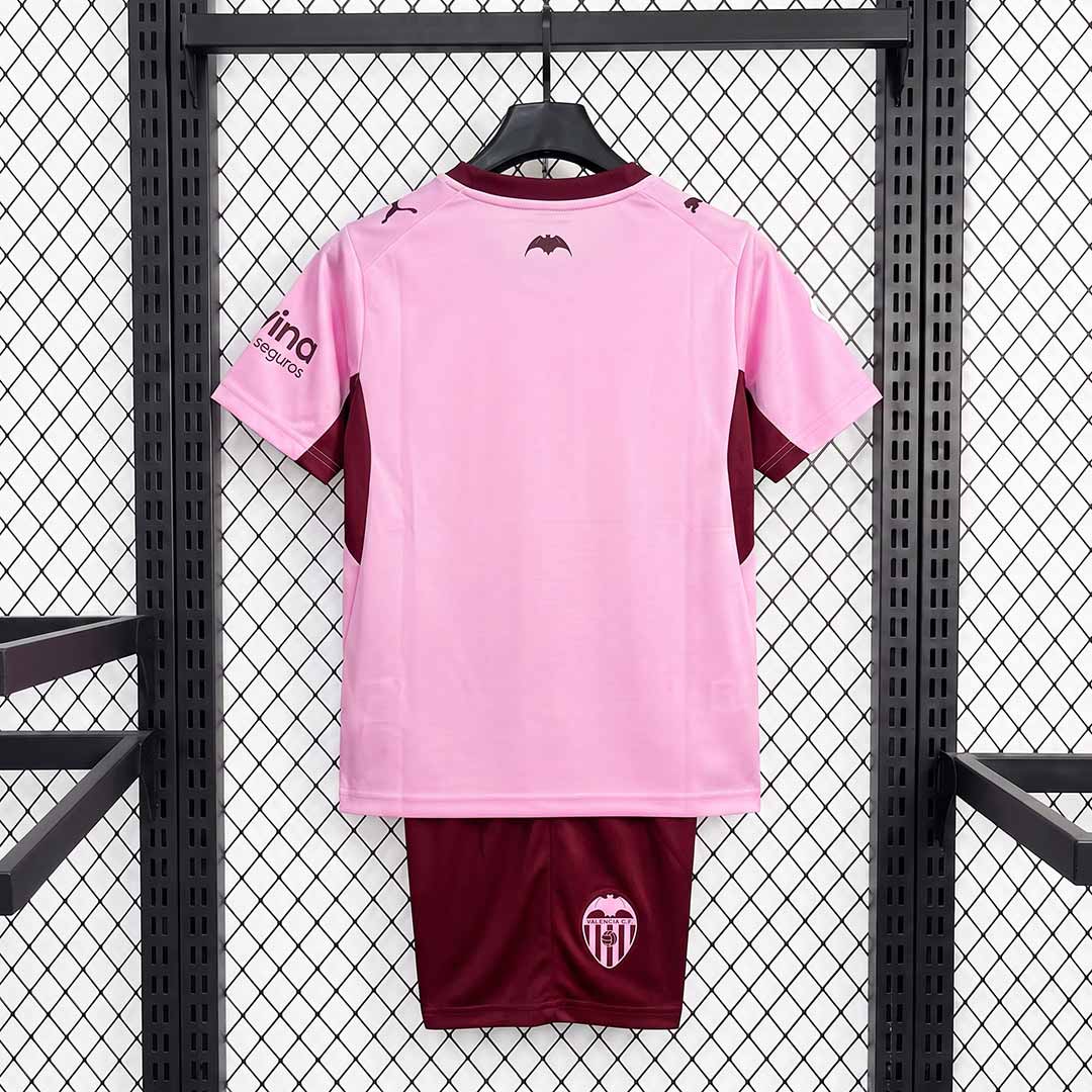 Valencia CF 26 27 detský tretí dres so šortkami ružový