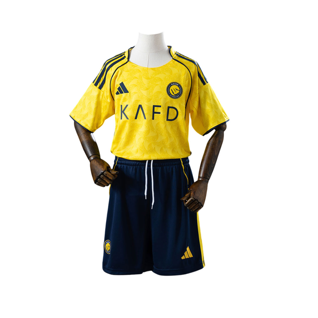 Detský Al-Nassr 25-26 Domáci Dres Žiarivo Žltý Šortkami