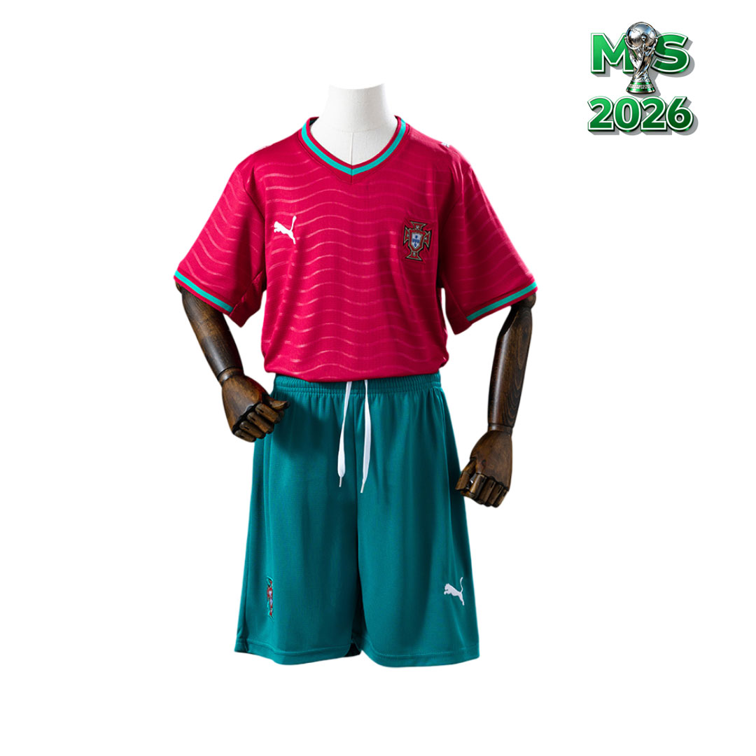 Portugal Dres na MS 2026 Domáci Dres futbalová súprava pre deti šortky