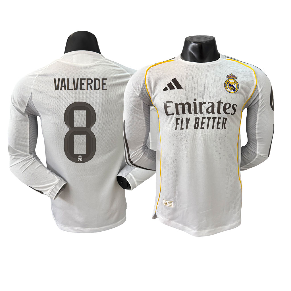 Real Madrid 25-26 Domáci Dres Valverde 8 Dlhý Rukáv