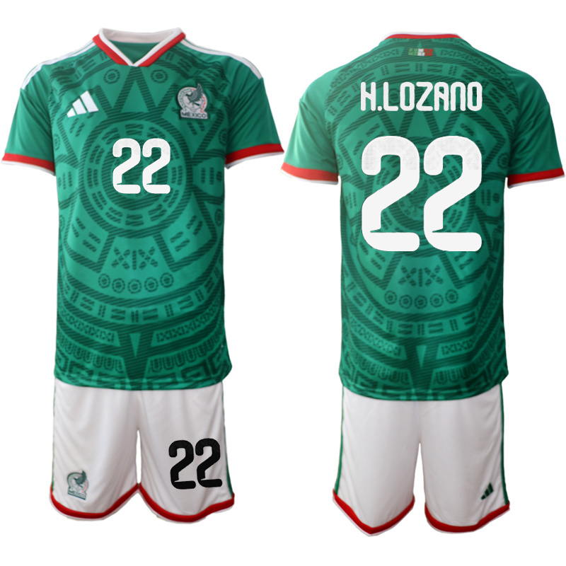 Mexika MS 2026 Domáci Dres Zelený H. Lozano 22