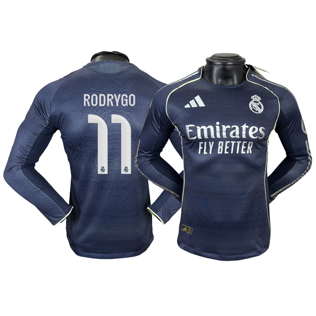 Real Madrid 25-26 Hosťovský Dres RODRYGO 11 Dlhý Rukáv