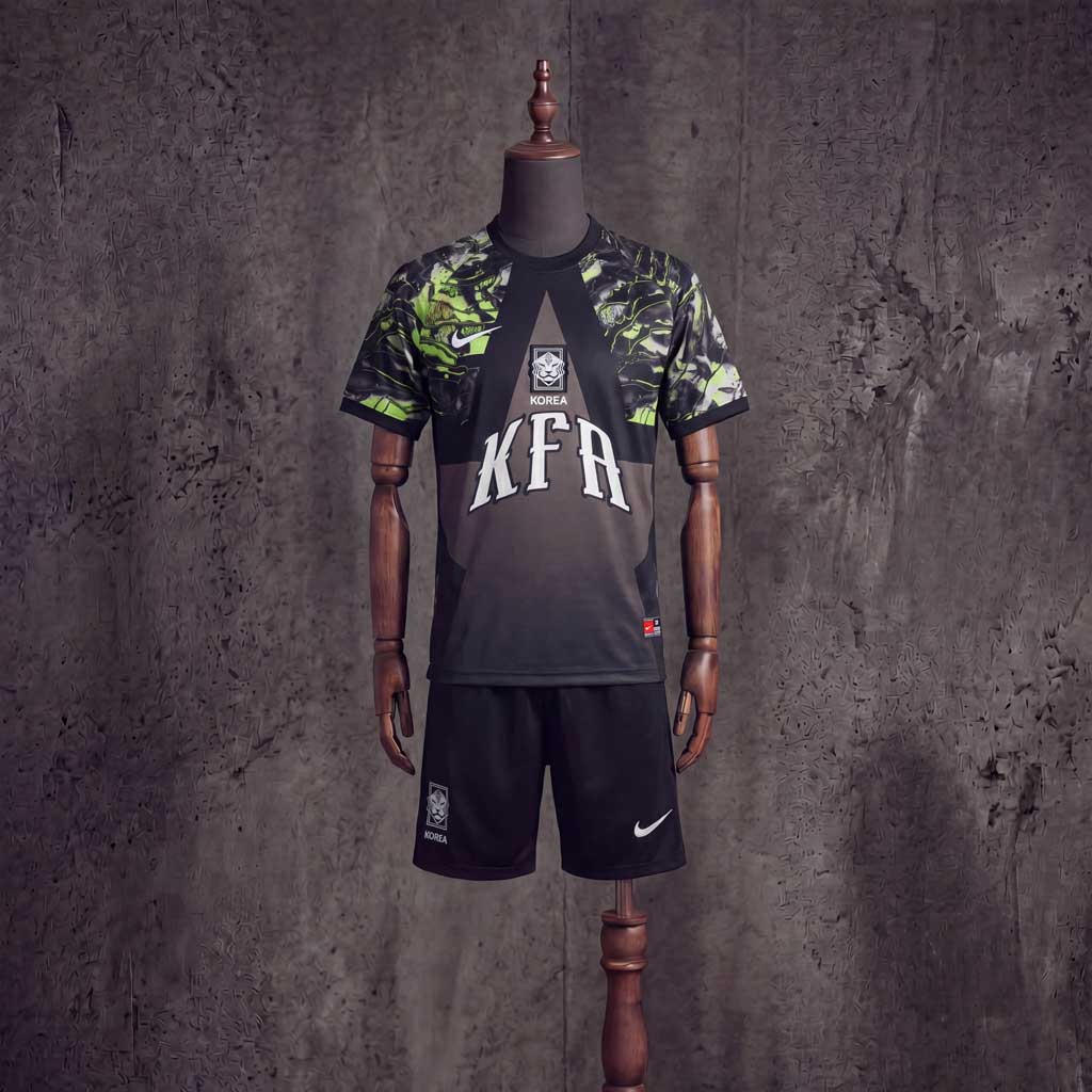 Kórea MS 2026 Detský Brankársky Futbalový Set – Čierno-Zelený