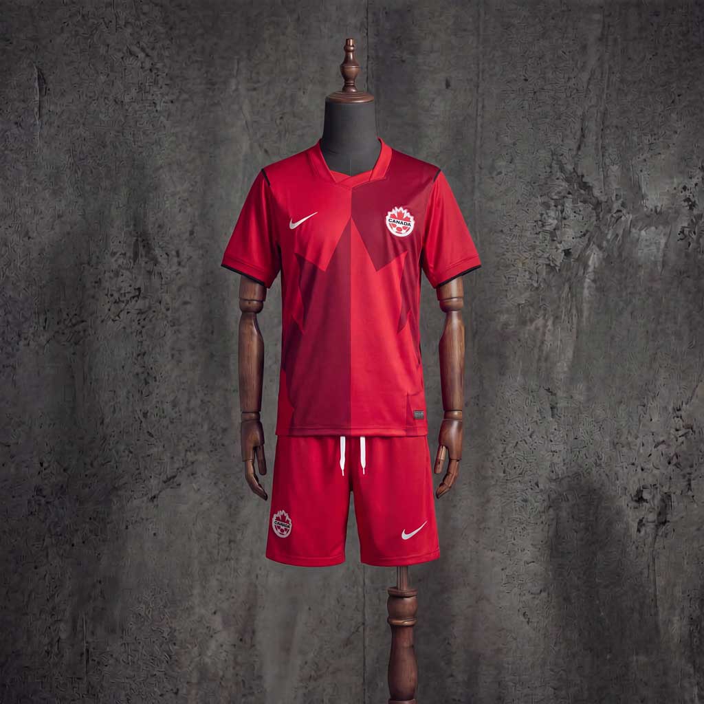 Kanada MS 2026 Detský Domáci Futbalový Set – Červený Dres + Šortky