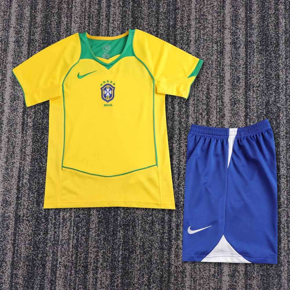 Brazília 2004 Žltý Detský Futbalový Komplet
