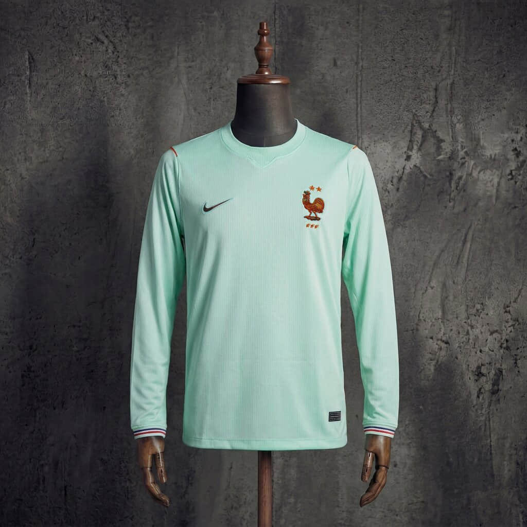 Francúzsko MS 2026 Hosťovský Dres s Dlhým Rukávom – Mint Zelený