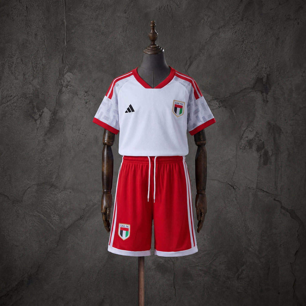 UAE MS 2026 Domáci Detský Dres + Šortky Bielo-Červený