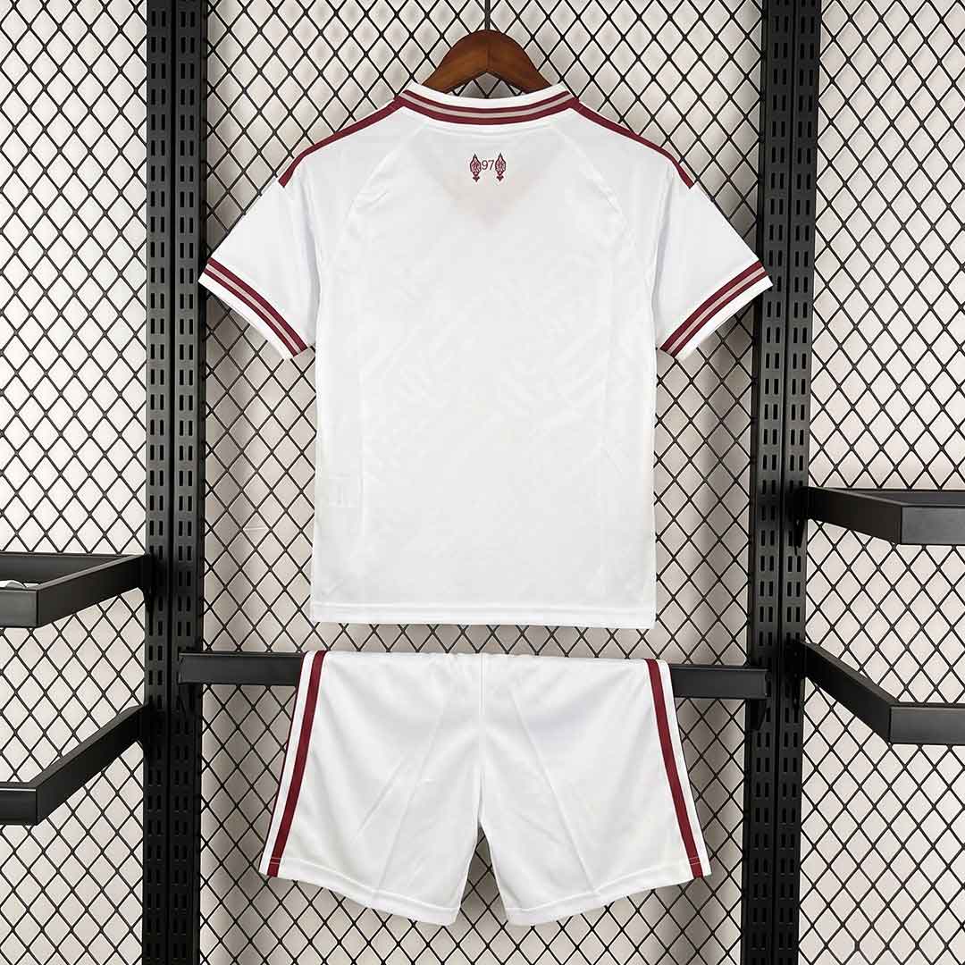 Detský futbalový dres Liverpool FC 2026/27 Hosťujúci - Bielo-vínový – Obrázok 2