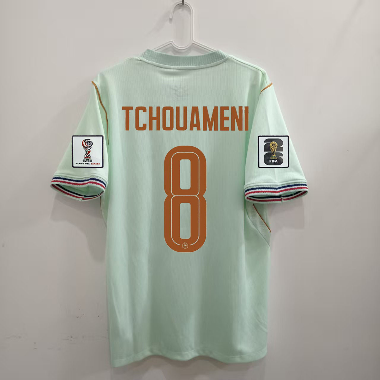 Francúzsko 2026 Hosťovský dres TCHOUAMÉNI 8 zelený - Pánsky futbalový dres