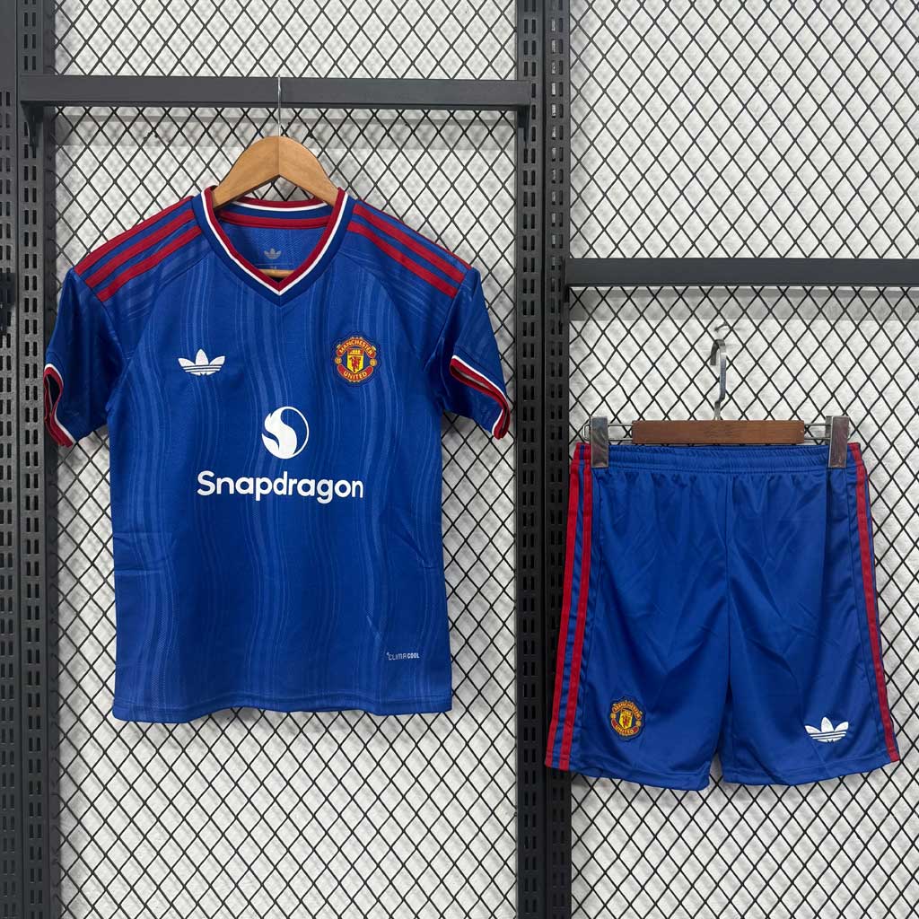 Manchester United 2026 27 Hosťovsky Detský Dres Modry