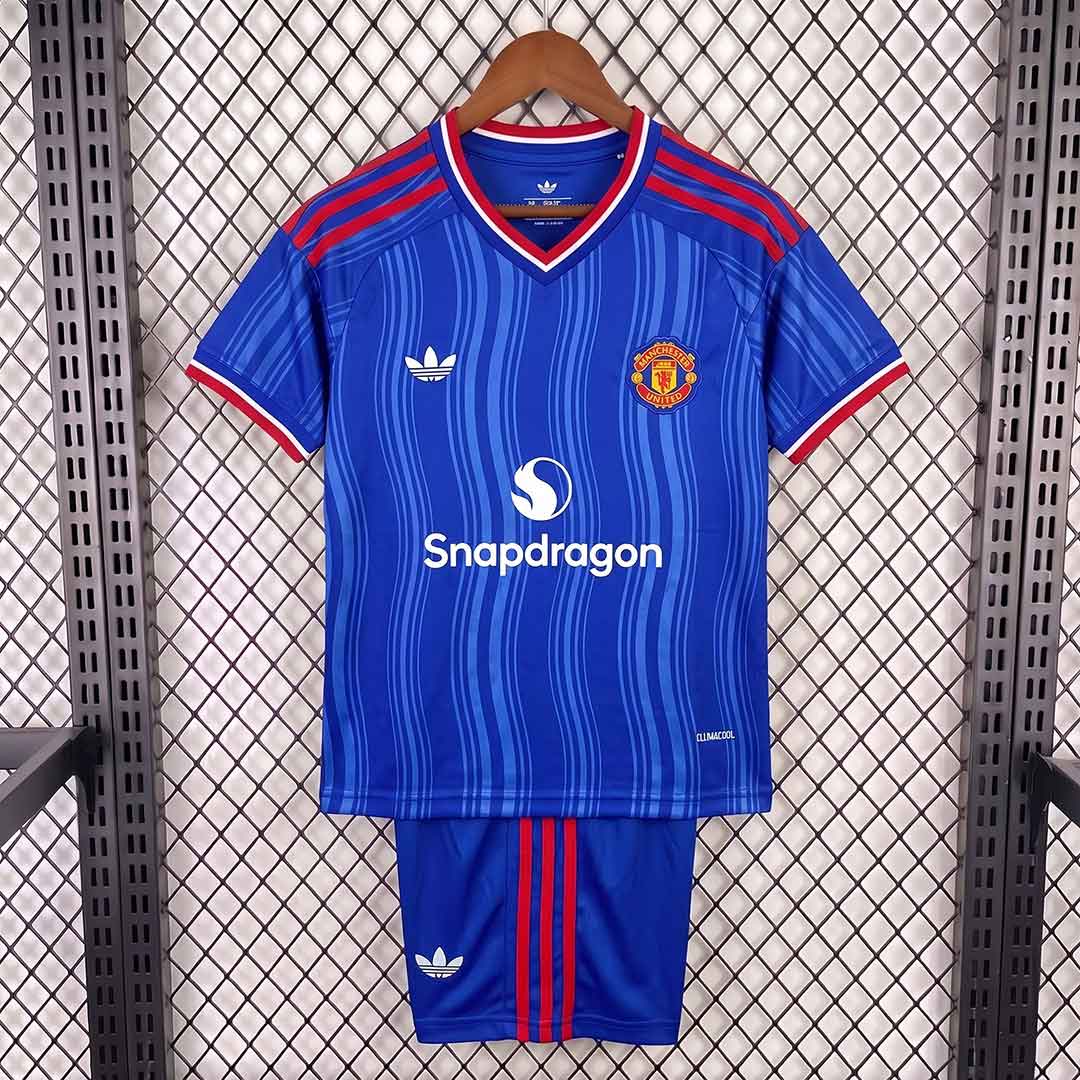 Manchester United 202627 Hosťovský Detský Dres Modrý