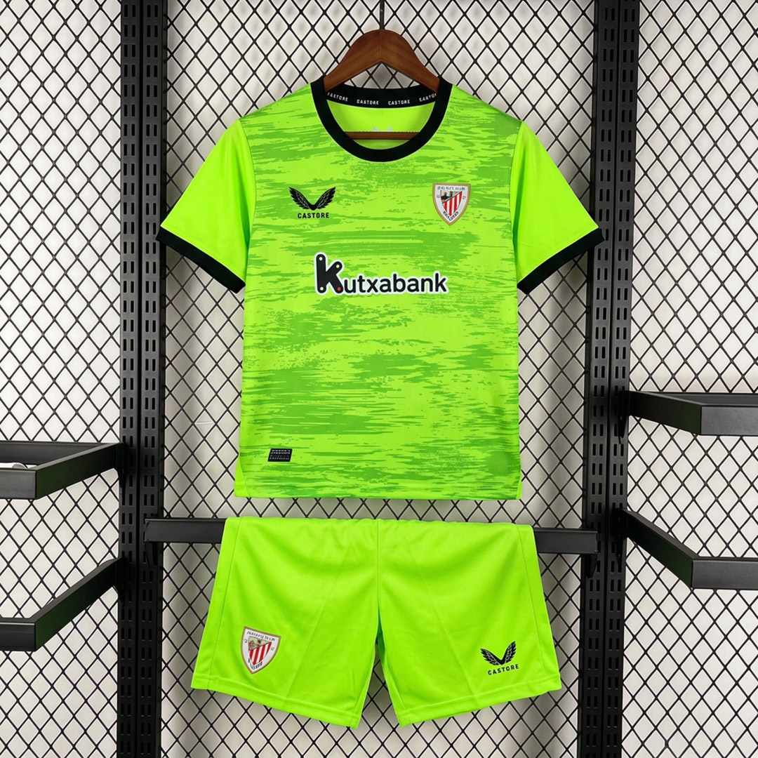 Neónovozelený detský brankársky dres Athletic Bilbao 26/27 so šortkami