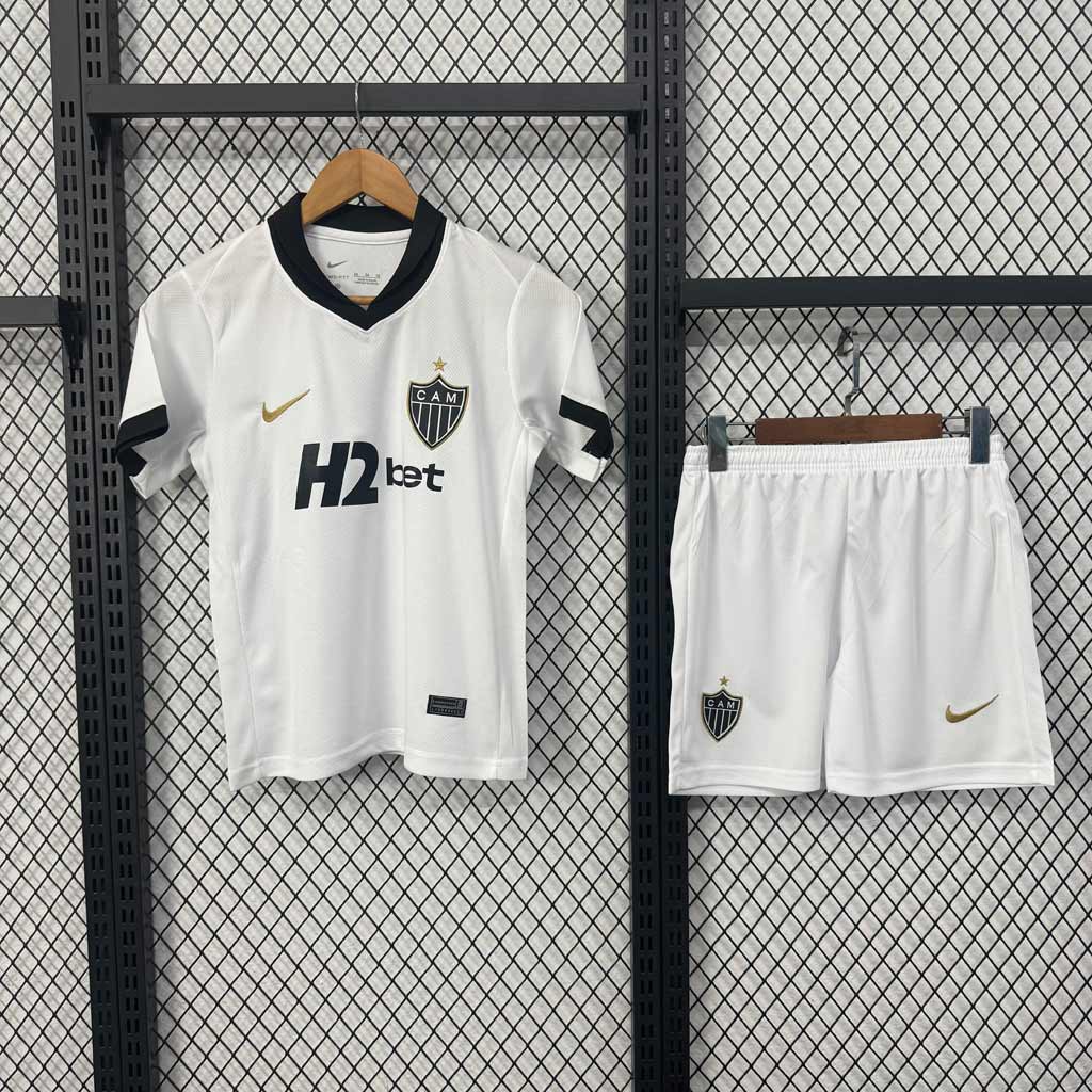 Atlético Mineiro 2026 hosťovský dres pre deti so šortkami biely