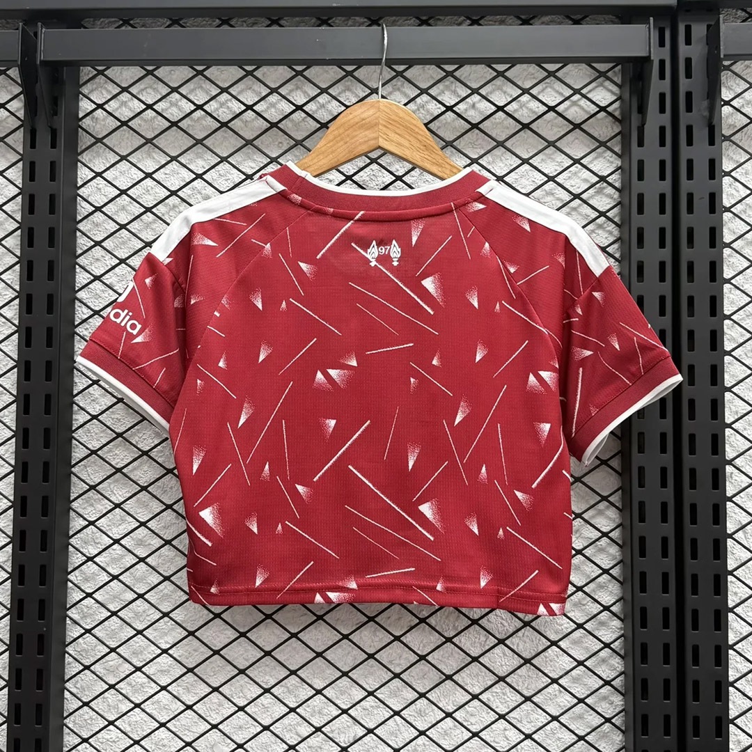Liverpool 2026/27 dámsky skrátený domáci dres – tmavočervený – Obrázok 2