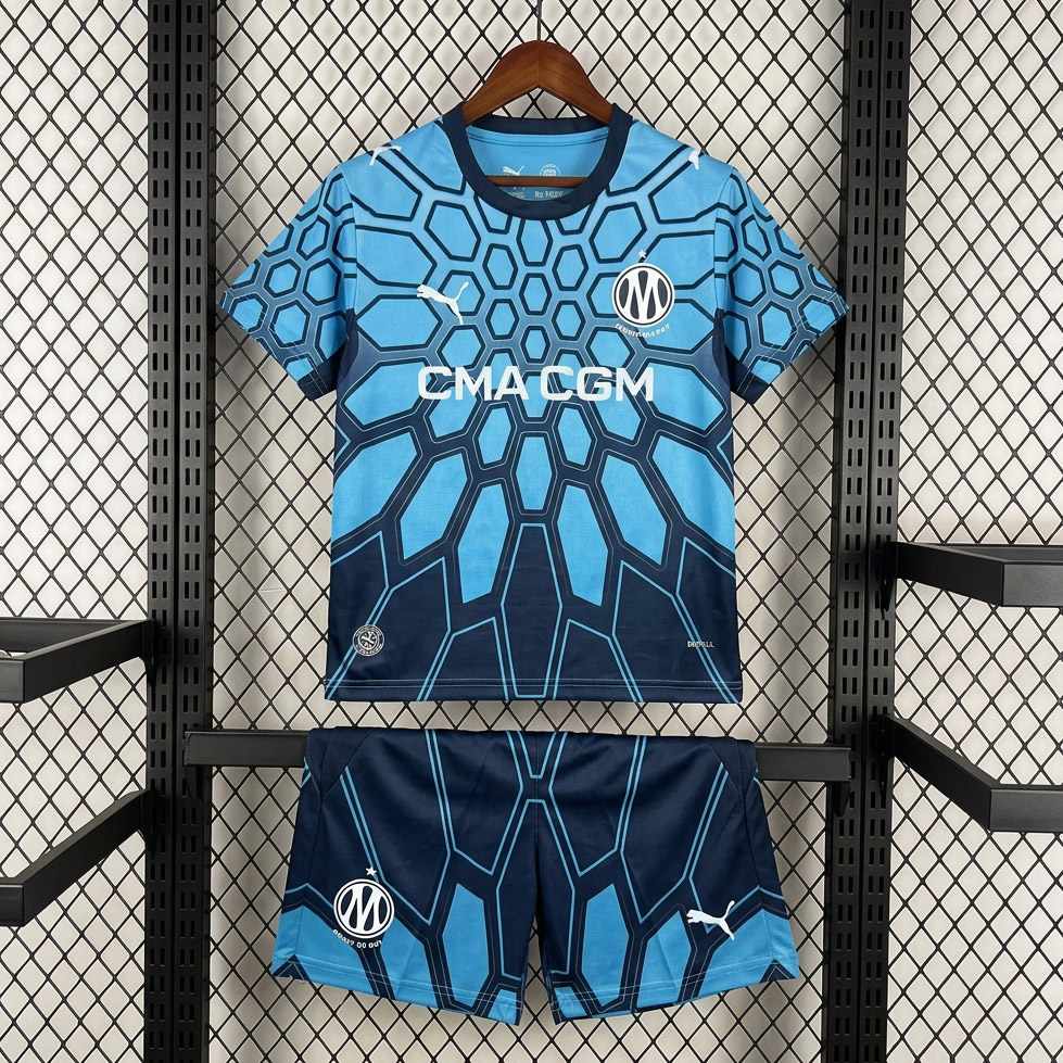 Svetlomodrý detský brankársky dres Olympique Marseille 26/27 so šortkami