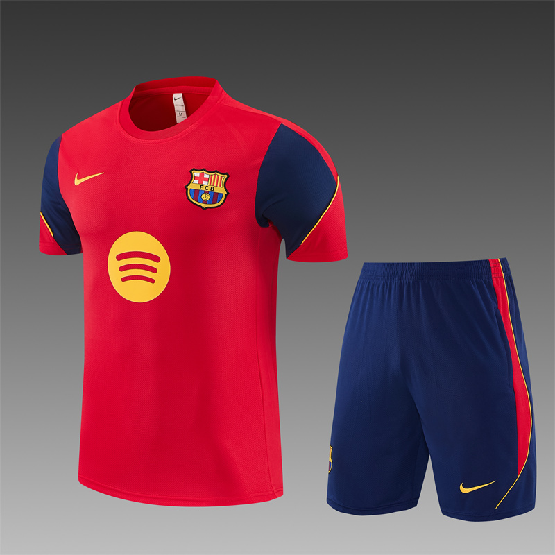 FC Barcelona 2026/27 Červený tréningový komplet – krátky rukáv