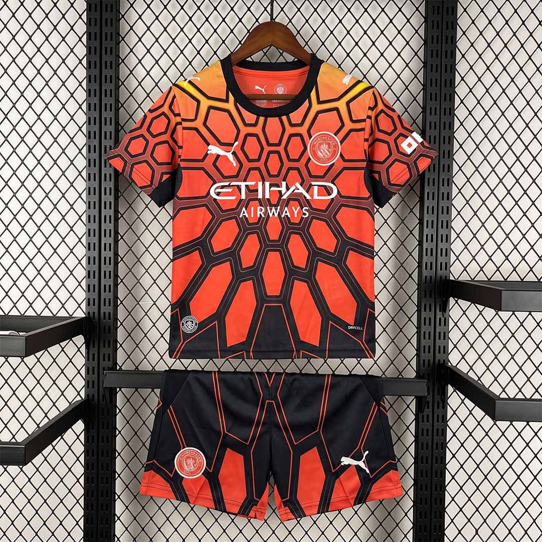 Manchester City brankárska súprava pre deti 26/27 – oranžovo-čierna