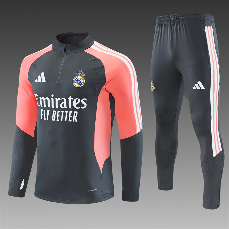 Tmavosivý tréningový dres Real Madrid 2026/27 s dlhým rukávom
