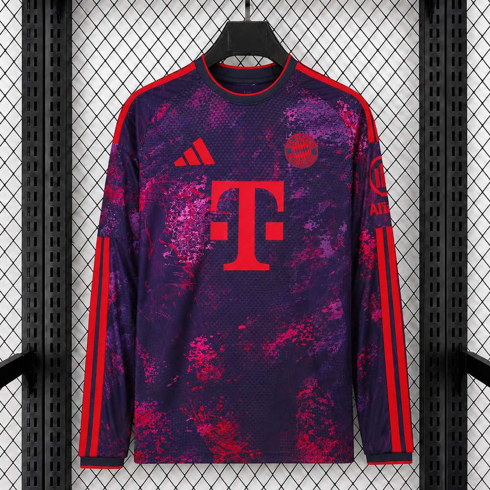 Tmavomodrý Champions League dres Bayern München 2026/27 s dlhým rukávom spredu