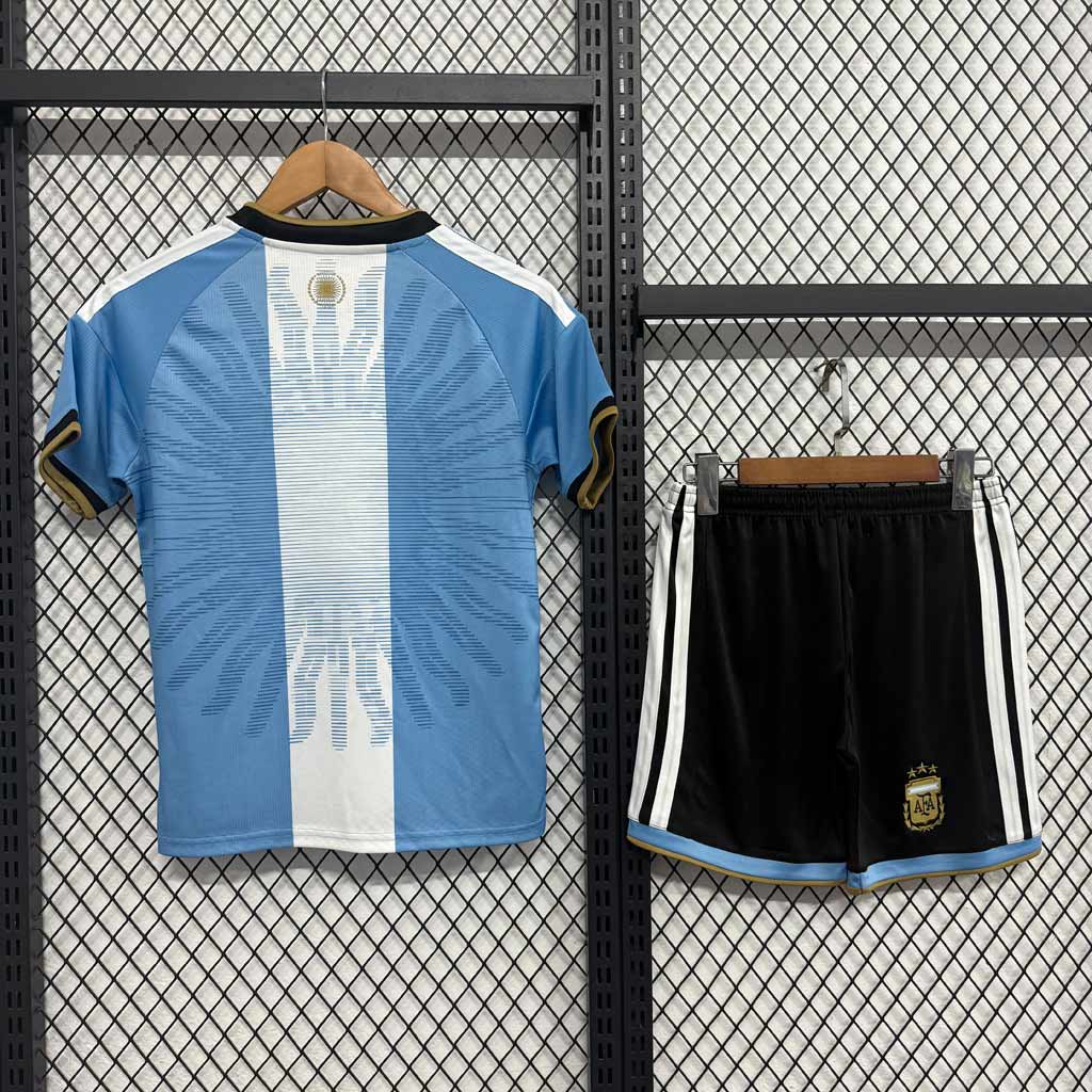Detský pamätný dres Argentína Messi 2026 s májovým slnkom – zadná strana