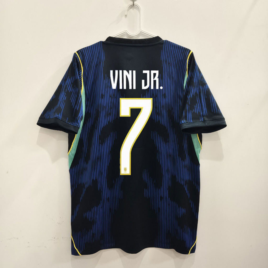 Hosťovský futbalový dres Brazília 2026 s menom Vini Jr. a číslom 7