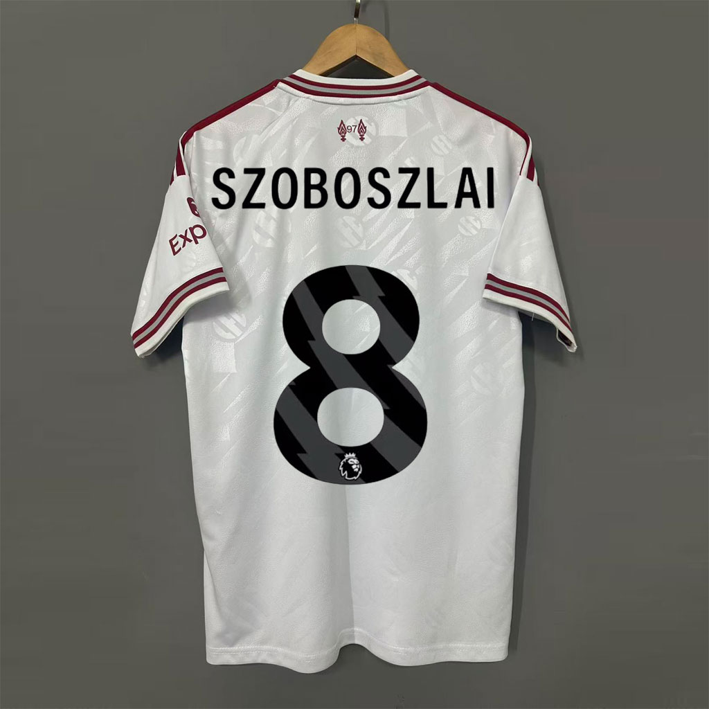 Liverpool FC hosťovský dres 2026/27 s potlačou SZOBOSZLAI 8 – zadná strana
