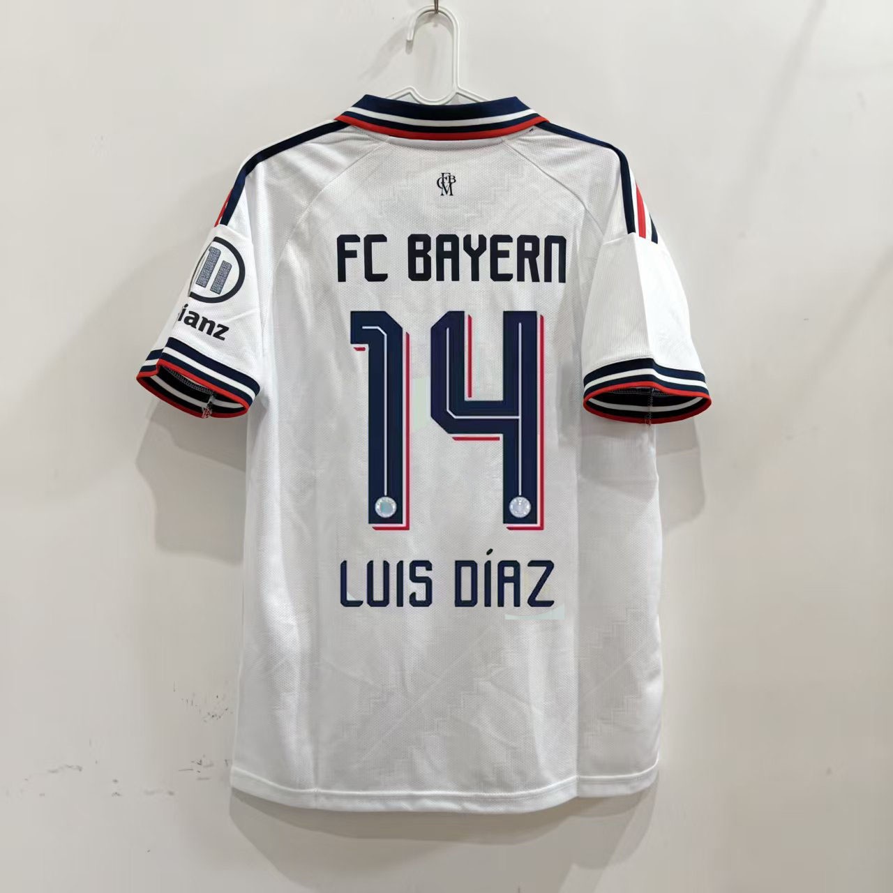 LUIS DÍAZ 14 biely hosťovský dres Bayern München 2026/27 s potlačou