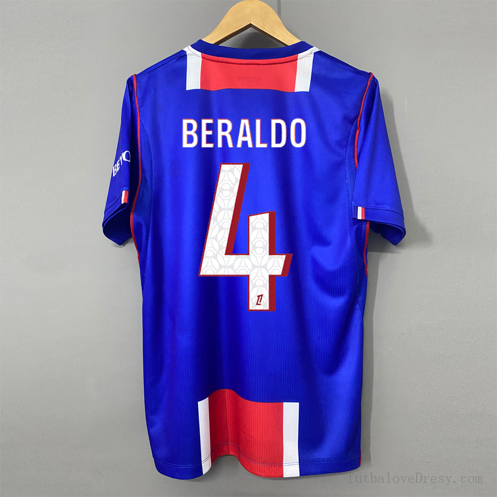 Modrý PSG dres 2026/27 BERALDO 4 s potlačou brazílskeho obrancu zozadu