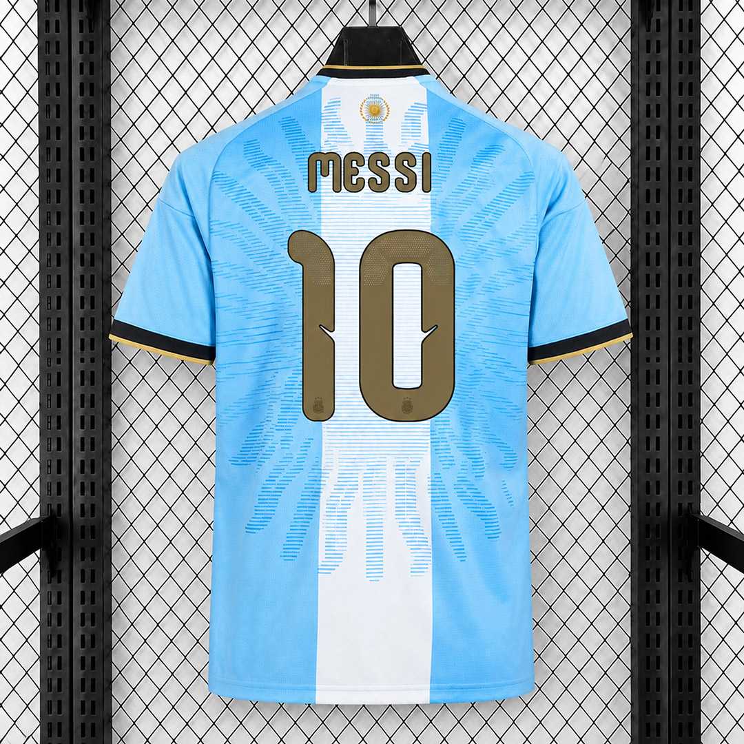 Pamätný futbalový dres Argentína s menom Messi a legendárnym číslom 10