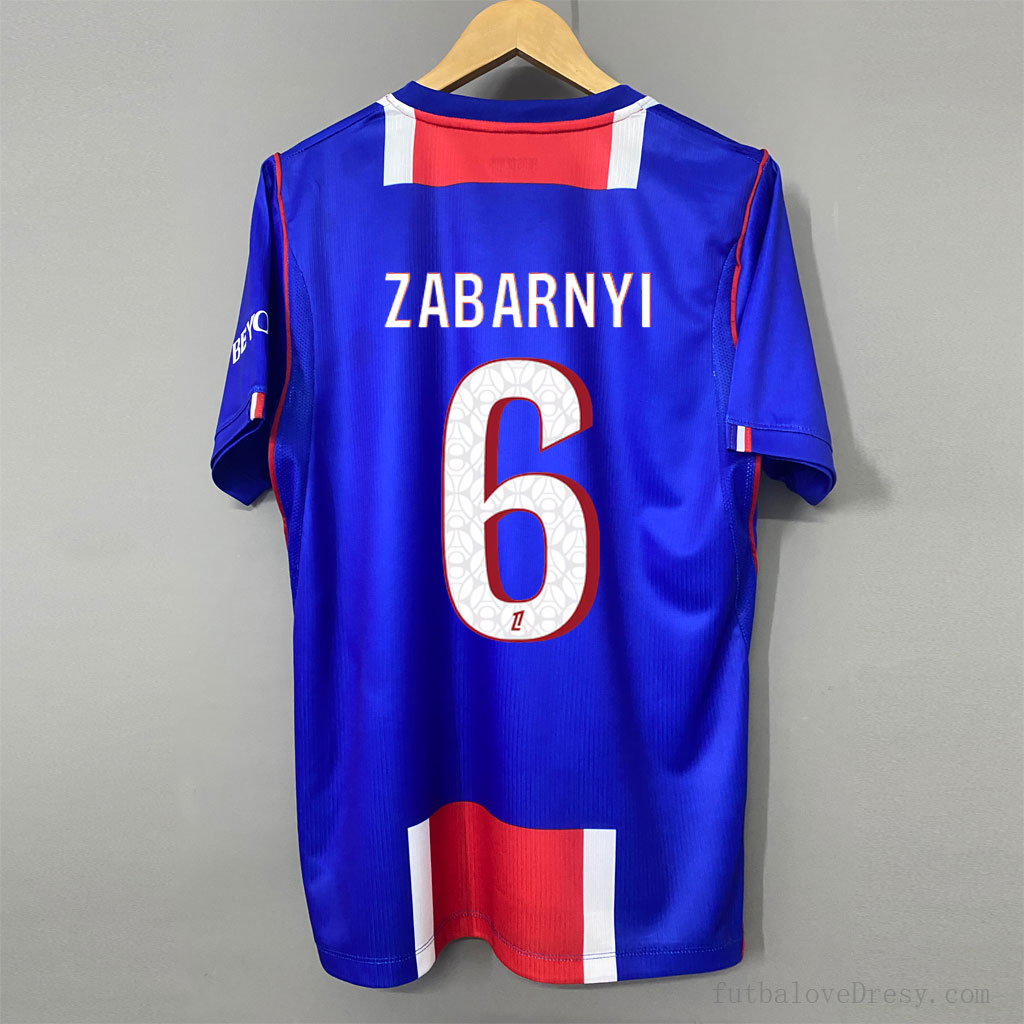 ZABARNYI 6 modrý domáci dres PSG 2026/27 s potlačou ukrajinského obrancu zozadu